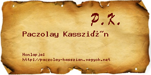 Paczolay Kasszián névjegykártya